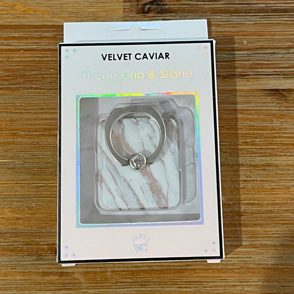 White and Rose Gold Marble Phone ring